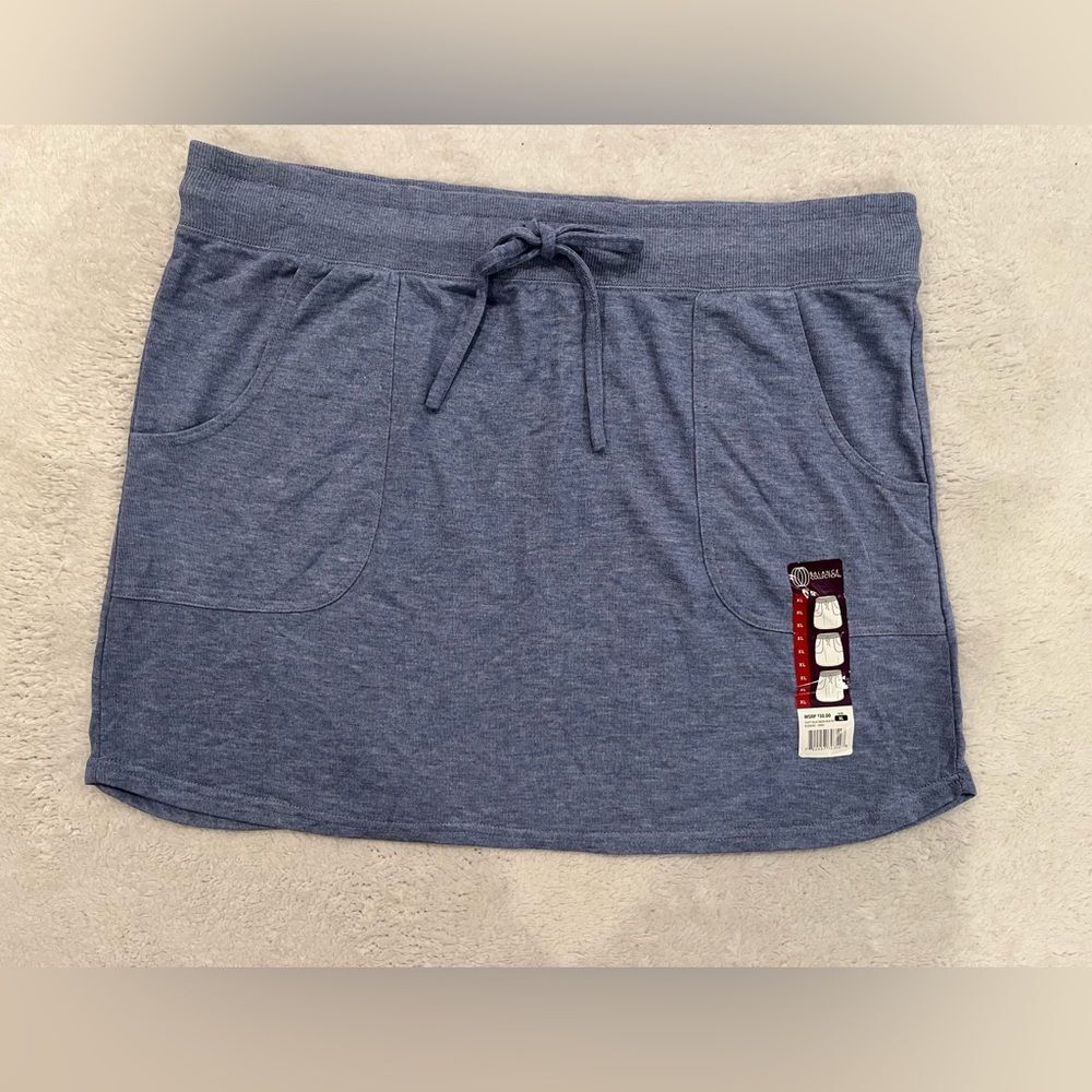 The Balance Collection Size XL Blue Casual Skirt Drawstring Waist Pockets NEW